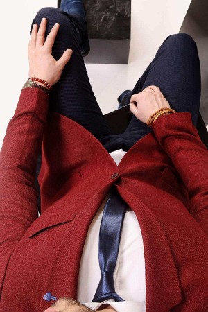 Bordo Blazer Ceket