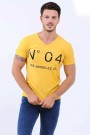 04 Baskılı Sarı T-Shirt